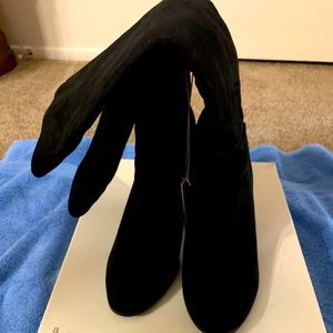 Women’s Suede Black Boots Size-9 Brand-A New Day. Only worn one time.